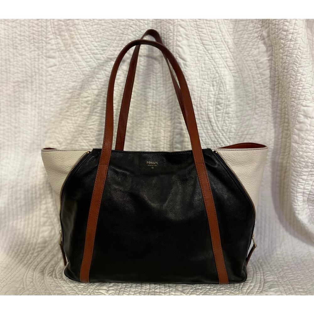 Vintage Fossil Gwen Shopper Tote Leather